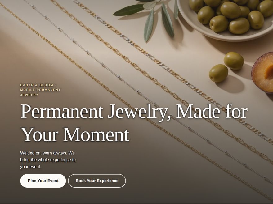 Bahar & Bloom Permanent Jewelry booking page thumbnail