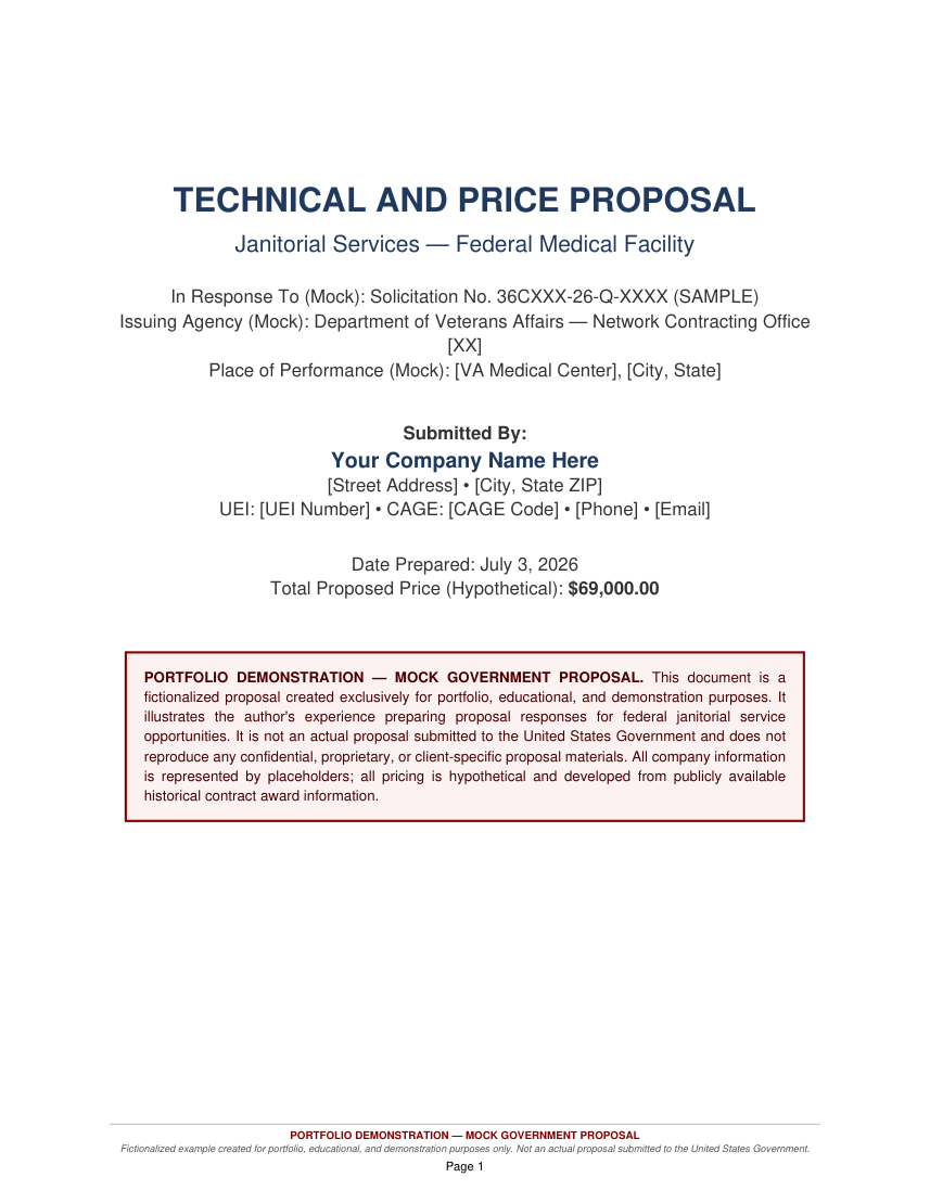Mock Federal Janitorial Proposal thumbnail